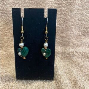 Elegant Green and Gold Earrings